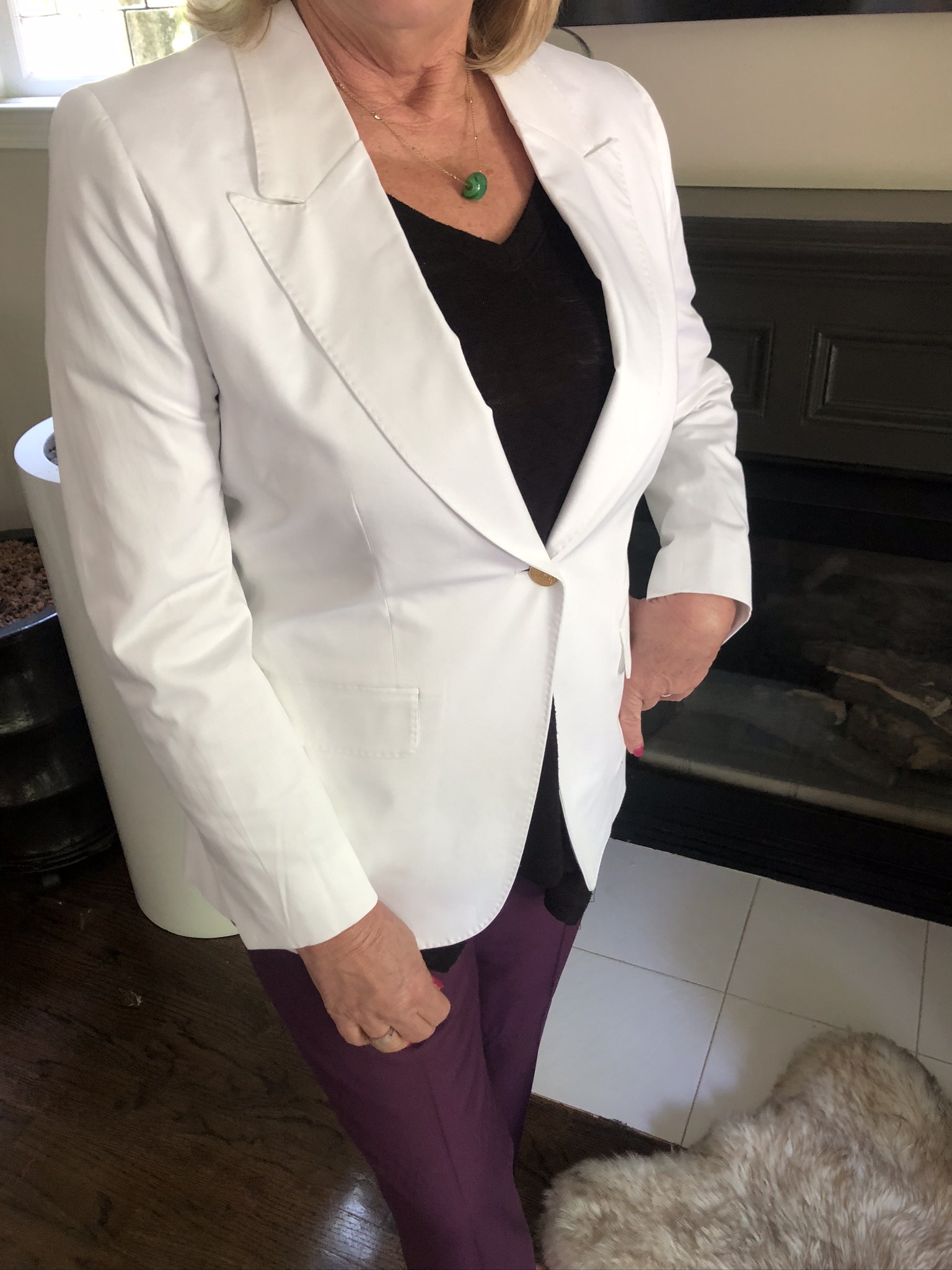 Tom James Womens Client - White Stretch Jacket